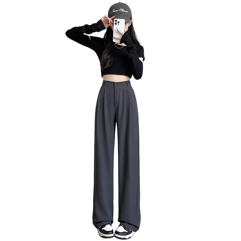 Summer Drapey Casual Straight-Leg Thin Suit Pants